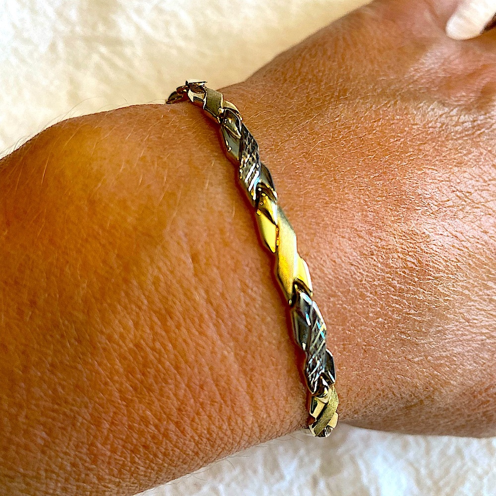 10k Yellow and White Gold Bracelet Women